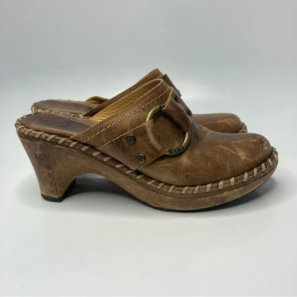 Vintage Frye‎ Charlotte ring leather mules clogs size 7 - Image 2
