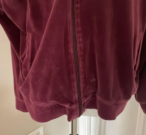 Coolest Vintage Purple Oversized Velour Zip Up Hoodie - Image 4