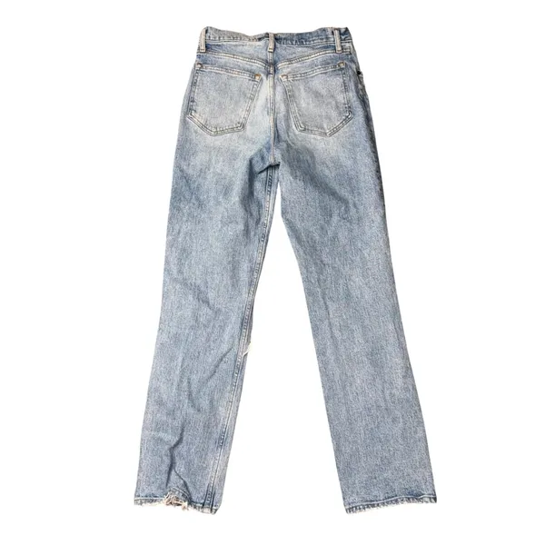 Abercrombie‎ & Fitch 90s Straight Jeans Womens 27/4R Light Blue Distressed - Image 5