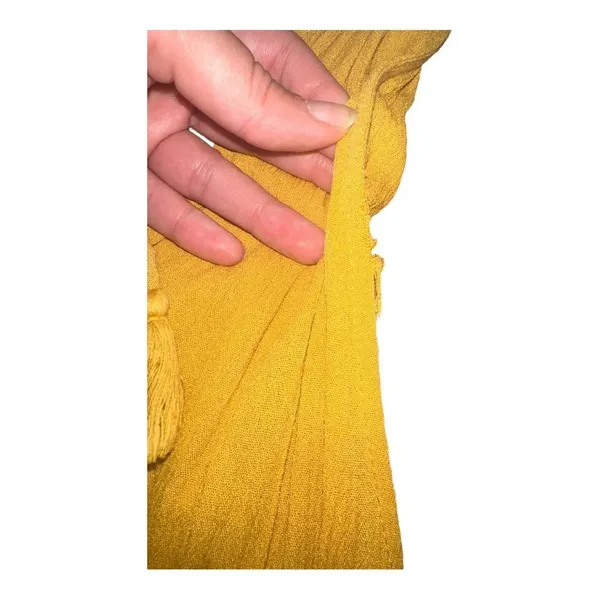 Aeropostale Yellow Embroidered Mini Dress With Tie back and Tassels // s… - Image 6