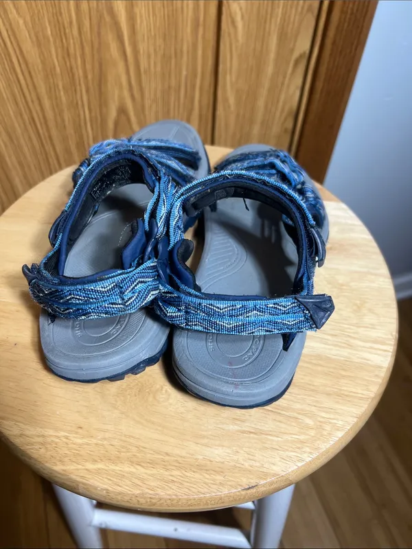 Teva Blue Multi-Striped Adjustable Webbing Sandals - Image 3