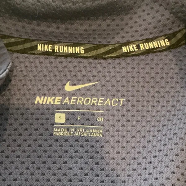 Nike AeroReact Womens Running 1/4 Zip Pullover Navy Blue Small Thumbholes - Image 3
