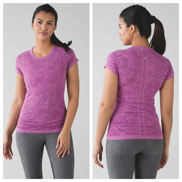 Lululemon Swiftly Tech Short Sleeve Crew Heathered Regal Plum Size 6 - Image 2