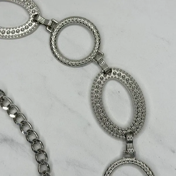 Chunky Studded Silver Tone Chain Belt One Size (OS) ✨ - Image 5