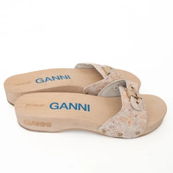 Ganni X Scholl Pescura Heel‎ Wooden Clogs - Image 2