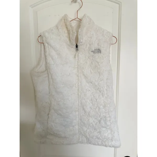The North‎ Face Puffer Vest Womens M Mossbud Reversible White Insulated Fleece - Image 2