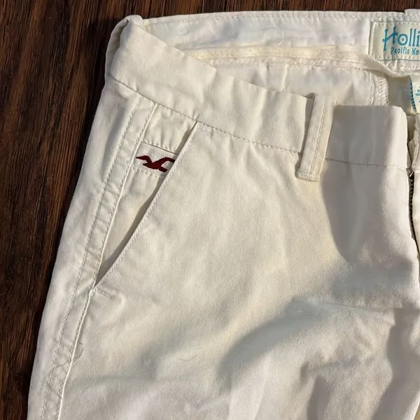 NWT Hollister Off White Beige Betty Cotton Lowrise Pants Size 3 - Image 5