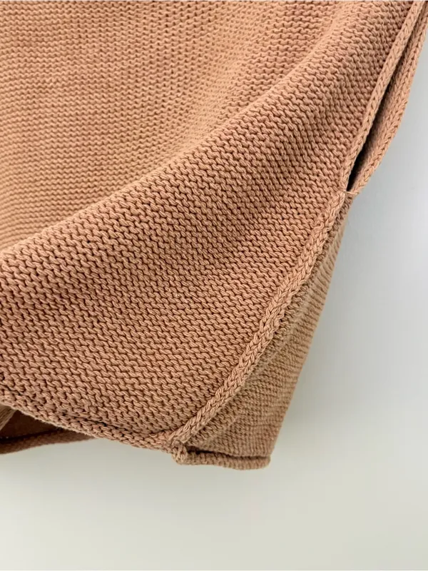Free People Knit Sweater Vest XS Brown Cotton Cropped Chunky Knit Boho - Image 6