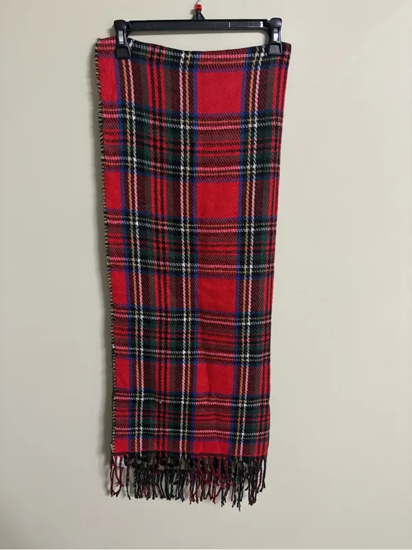 Maurices Blanket Scarf Reversible Red Plaid Cheetah Print New Pashmina Shawl - Image 2