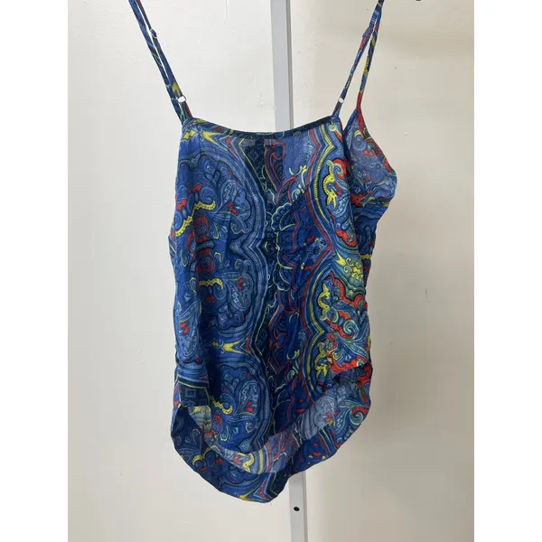 NWT One Teaspoon Sz Small Blue Boho Paisley Print Sleeveless Scoop Neck Cami Top - Image 4