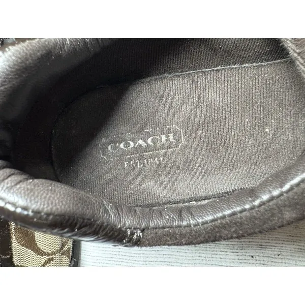 Coach Kodie Signature Sneaker A1390 Canvas/Patent Khaki/Brown Women's 8M - Image 13