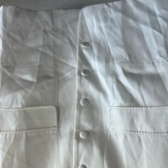 NEW Lulus Sophisticated Icon White Satin Button-Up Mini Dress With Pockets Sz XL - Image 9