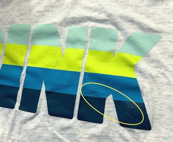 Victorias Secret PINK Grey Muscle Tank Top Women L Ombre Green Blue Logo Graphic - Image 3