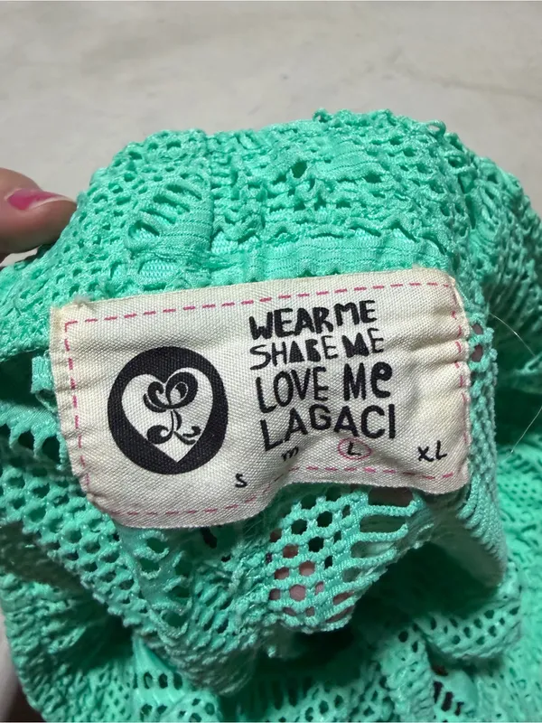 Lagaci NWT Women's Green Crochet Beach Shorts LARGE - Image 10