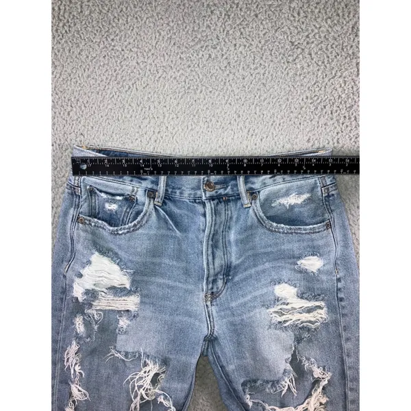 American Eagle Girlfriend Jeans Women 8 Short High Rise‎ Distressed Thrashed - Image 3