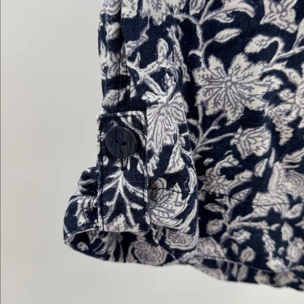 pure Jill 100% Linen Navy Floral Women’s Shorts J.Jill summer vacation beach L - Image 8
