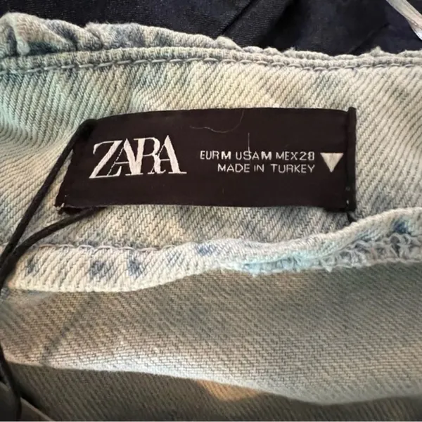Zara NEW Denim Mini Y2K Dress Distressed Normcore Grunge Clean Girl Casual M - Image 7