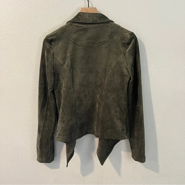 Lulus Wild at Heart Olive Green Vegan Suede Moto Jacket NWT‎ Size S - Image 4
