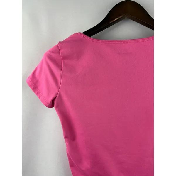 Women’s Hollister Medium Hot Pink Short Sleeve Crop Top - Image 4
