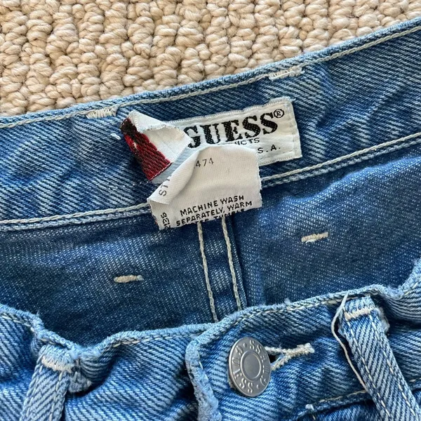 Vintage GUESS Blue Shorts - Image 5
