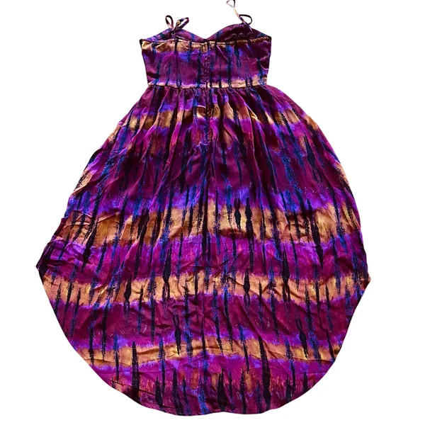 Mimi Chica Purple Abstract Ethereal Tie Dye High Low Dress | S - Image 2