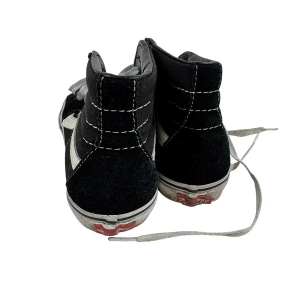 Vans Sk8-Hi High Top Sneakers Black White Suede Canvas Women 5.5 Men 4.0 - Image 6