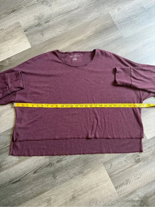 American Eagle Thermal Waffle Top Large Athleisure Purple - Image 7