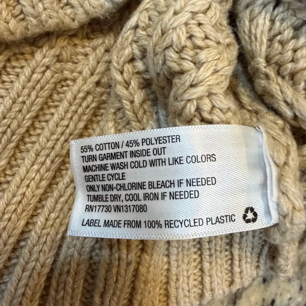 a new day Beige Cable Knit Turtleneck Sweater - Image 3