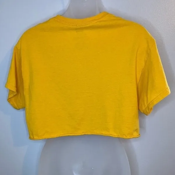 Marvel Women’s Yellow Cropped Graphic Tee Size Medium - Image 2