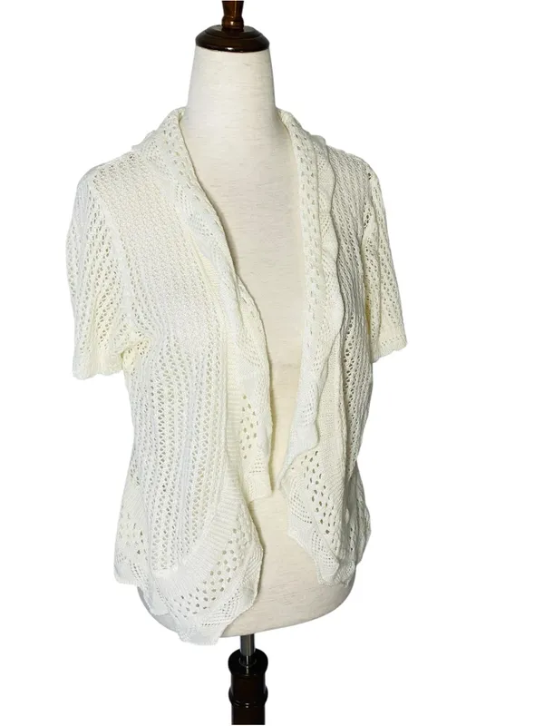 SWEET KIZZ Pointelle Crochet Cardigan - Image 2