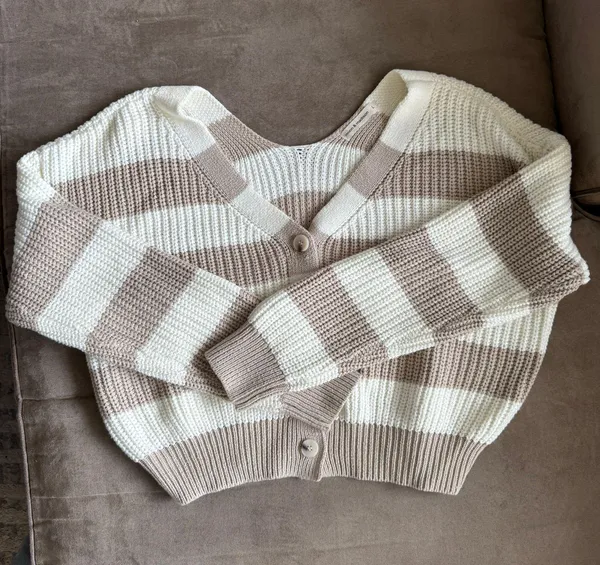 Striped Button Cardigan Multi Size L - Image 3