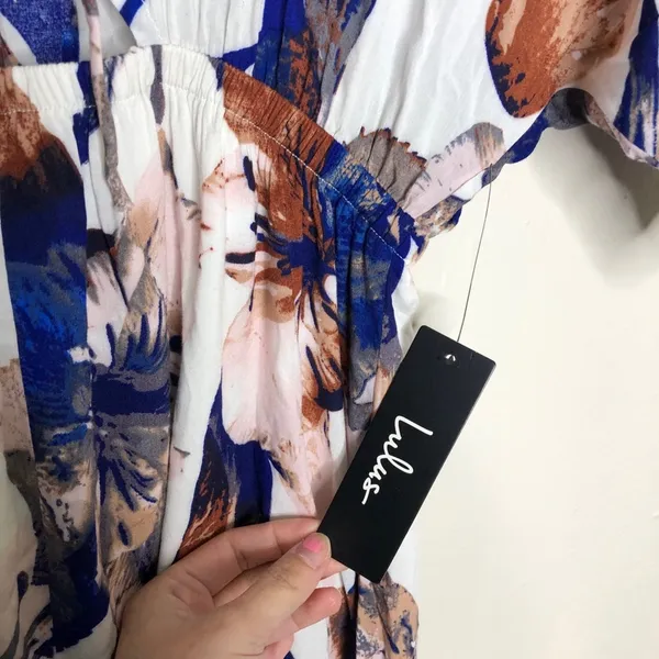 Lulu’s Loveliest of All Floral Lace-Up Maxi Dress - Image 4