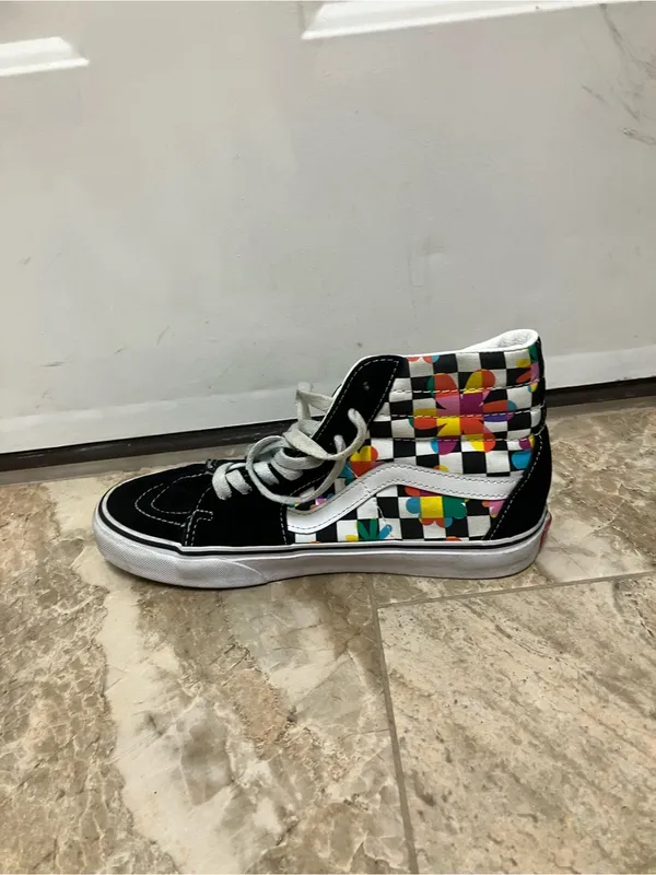VANS Sk8-Hi Floral Sneakers Size 6.5 - Image 3