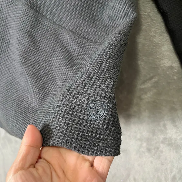 Kuhl Petra Turtleneck Long Sleeve Shirt Charcoal Gray Size‎ Large Waffle Knit - Image 3
