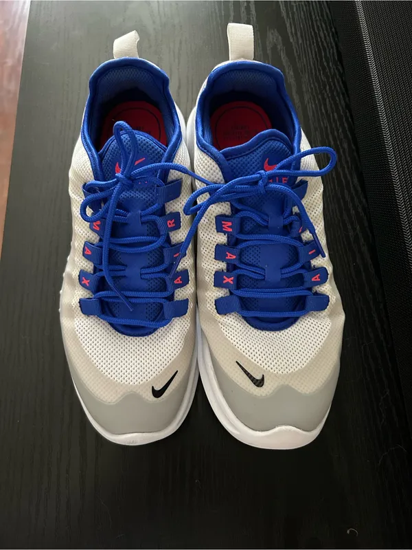 Nike White, Gray & Blue Low-Top Sneakers - Image 2