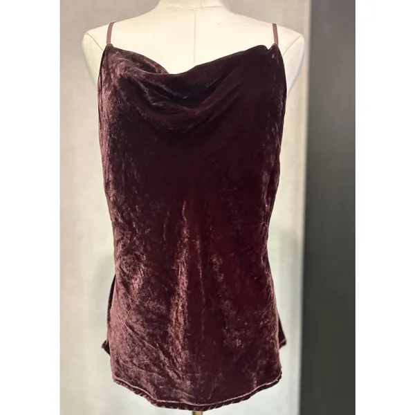 YFB Tank Top 90's Velvet Brown Y2K Size Med Boho Cowl Young Fabulous and Broke - Image 2