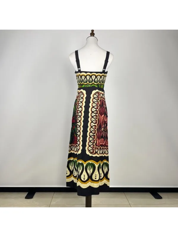 NWOT Farm Rio Multicolor Sleeveless Linen Blend Floral Midi Dress Size XS - Image 6