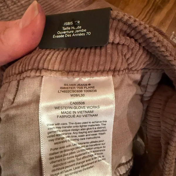 Silver isbister 70’s flare brown curdory wide flare pant‎ NWT retro size 28/33 - Image 7