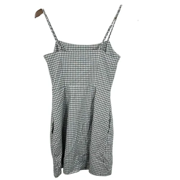 Wilfred Aritzia Size 2 Gingham Mini Dress Black White Checkered Spaghetti‎ Strap - Image 2