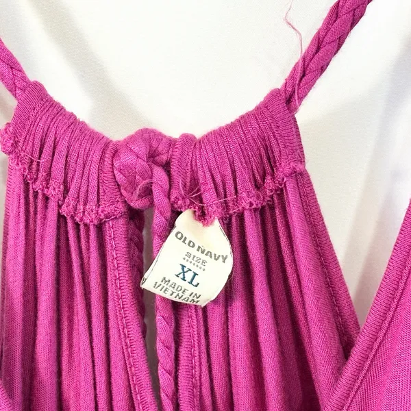 Old Navy XL Maxi Dress Magenta Pink Braided Strap Beachy‎ Coastal Vacation 477 - Image 3