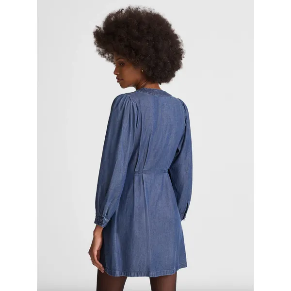 Madewell Denim Button Front Mini Dress Annandale Wash Blue Rigid US 10 NWT - Image 4