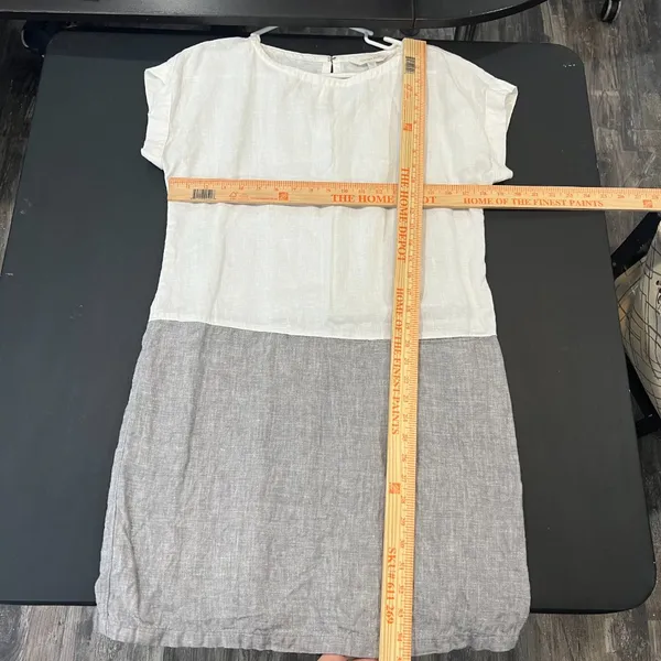 Garnett Hill Linen Color Block Relaxed Fit Shift Dress - Image 6