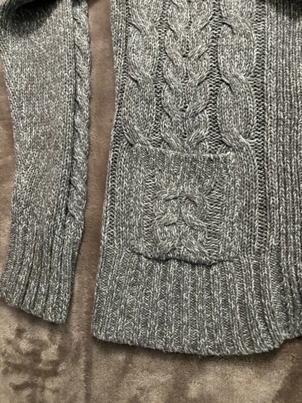 St. John's Bay Cardigan Women’s Size S Gray Cable Knit Sweater - Image 10