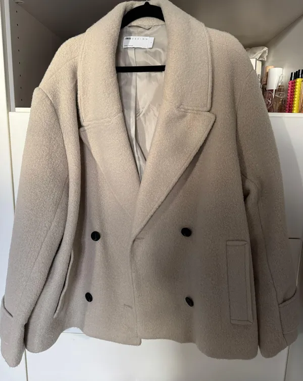 Pea Coat In Cream  - Image 2
