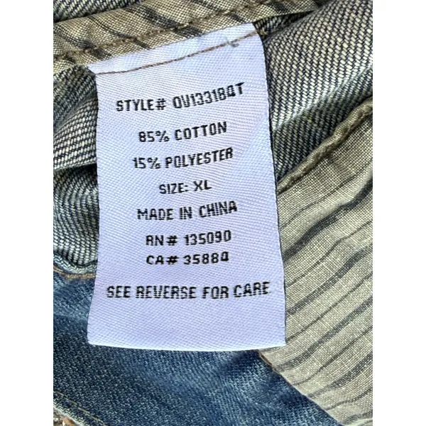Others Follow Women Hooded Denim Vest Distressed Blue Jean Jacket Sleeveless XL - Image 11