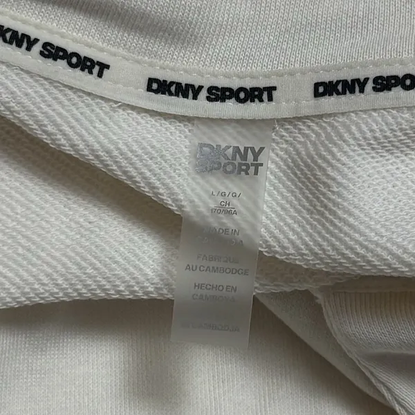 DKNY Ivory Collared Shirt‎ Dress Mini Athletic Athleisure Outdoors Comfort L - Image 9