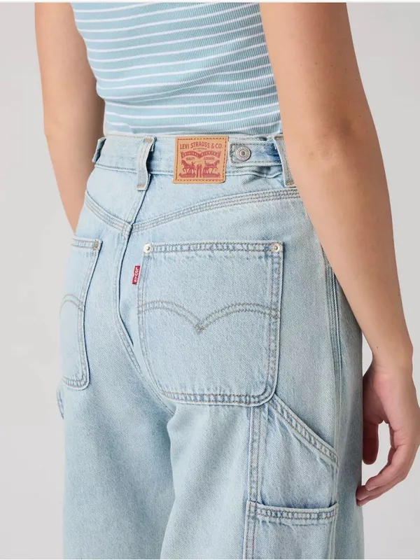 Levi's Women's Wide-Leg Carpenter Jeans Sz 25x31 Light Wash - Image 3