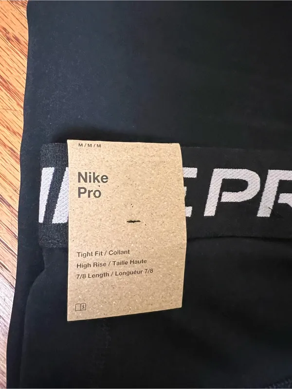 Nike Pro Women's Black Cropped 7/8 Leggings NWT - Image 5