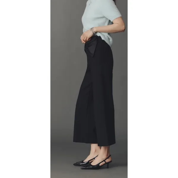 Anthropologie Maeve The Colette Crop Bow-Waist Pants Black Sz 26P NEW Boho Chic - Image 4