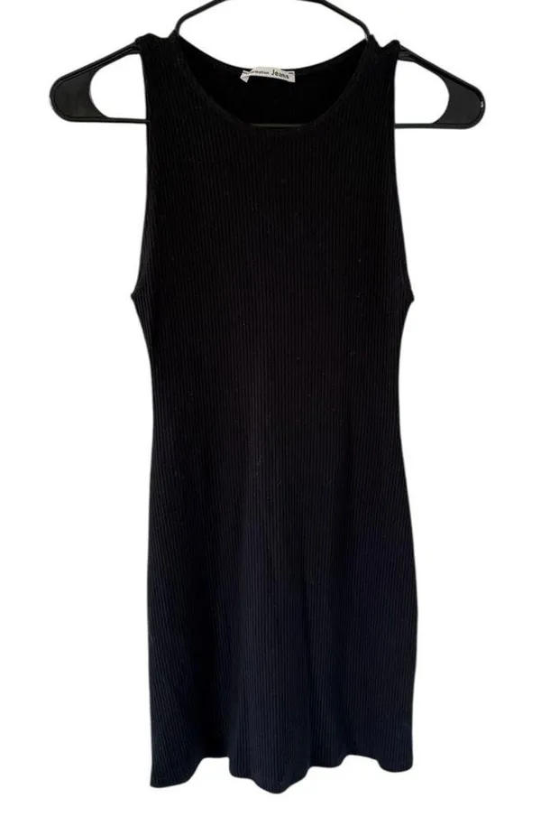 Reformation Roe Black Mini Dress - Image 6